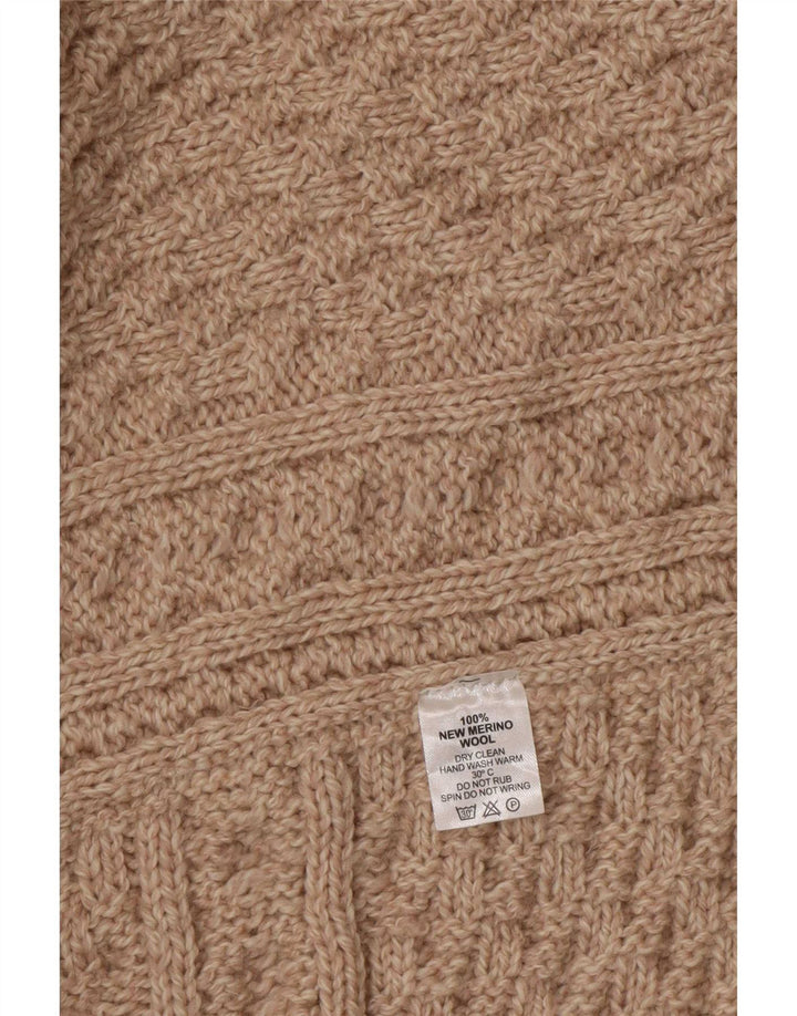 Aran Poncho Jumper feminino tamanho único bege