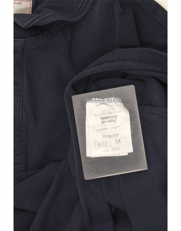 Camisa polo masculina regular de manga comprida Carrera médio algodão azul marinho
