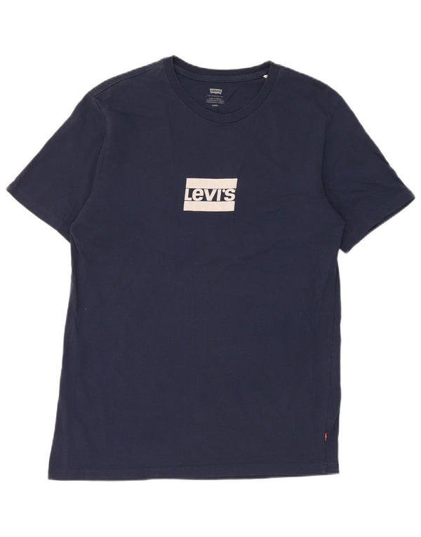 Camiseta gráfica masculina Levi's Top médio algodão azul marinho