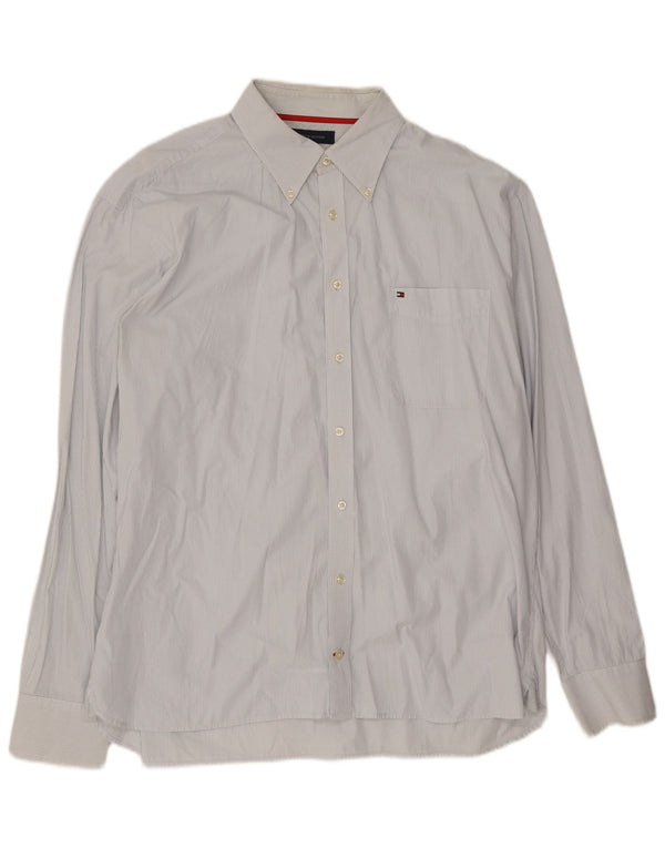 Camisa masculina Tommy Hilfiger 2XL algodão listrado azul