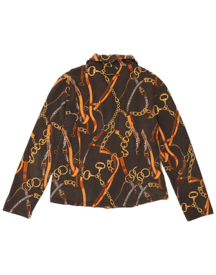 Camisa feminina vintage UK 14 algodão cinza médio