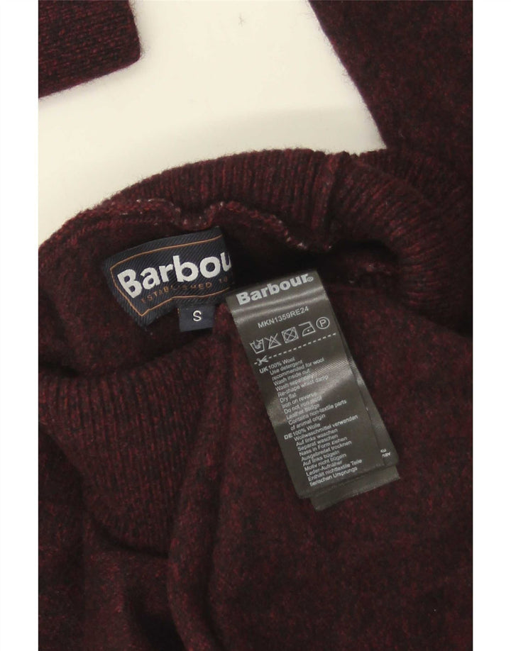 Suéter feminino Barbour com gola redonda Reino Unido 10 lã marrom pequena