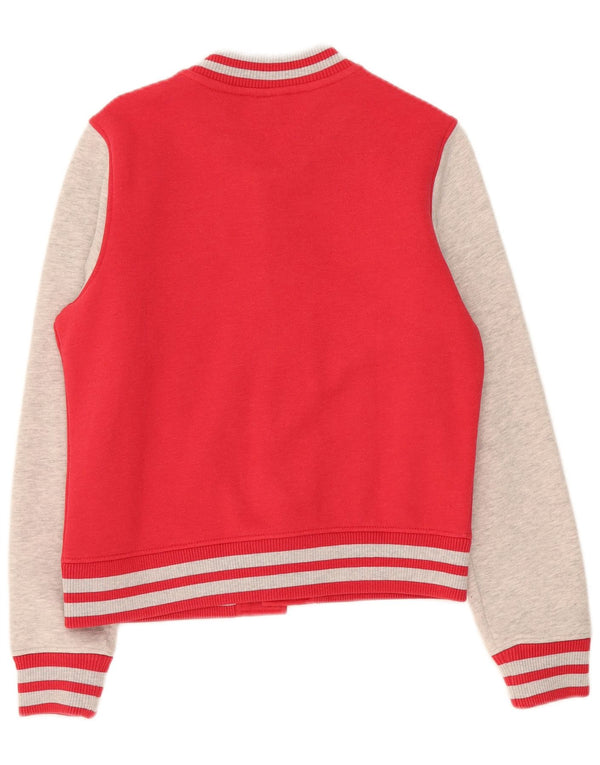 Superdry Womens Tracksuit Top Jacket UK 14 Medium Red Colourblock Algodão