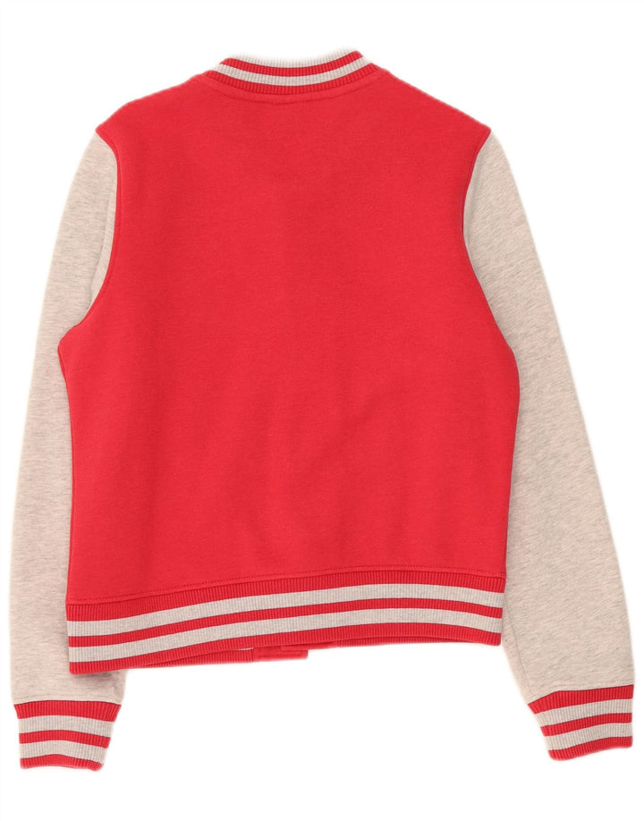 Superdry Womens Tracksuit Top Jacket UK 14 Medium Red Colourblock Algodão