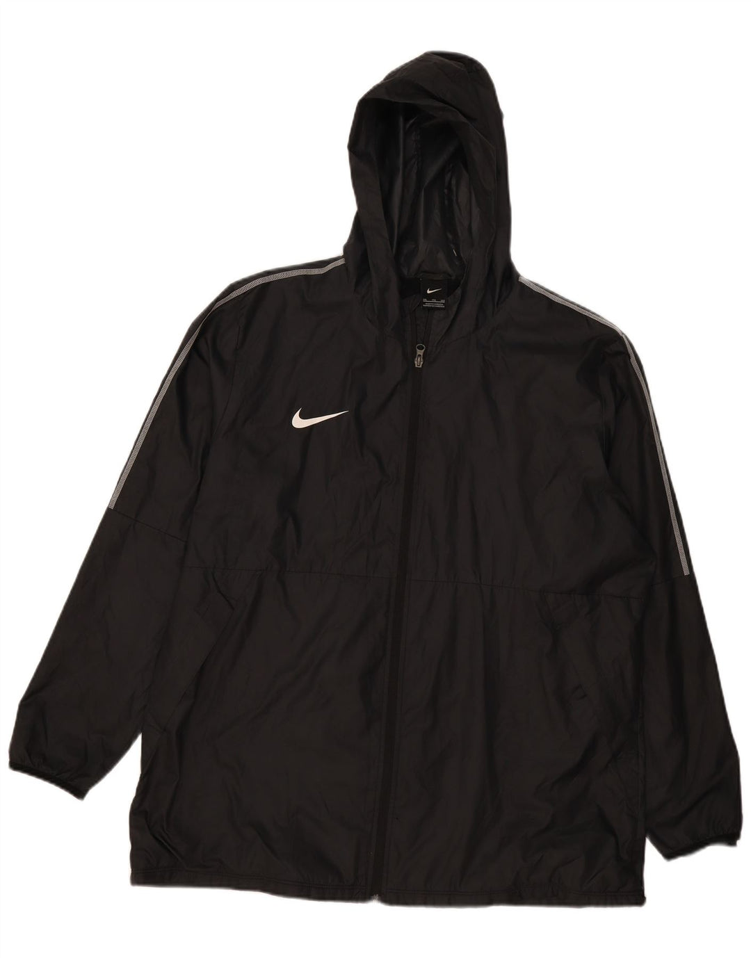 Jaqueta de chuva masculina Nike com capuz UK 44 2XL poliéster preto