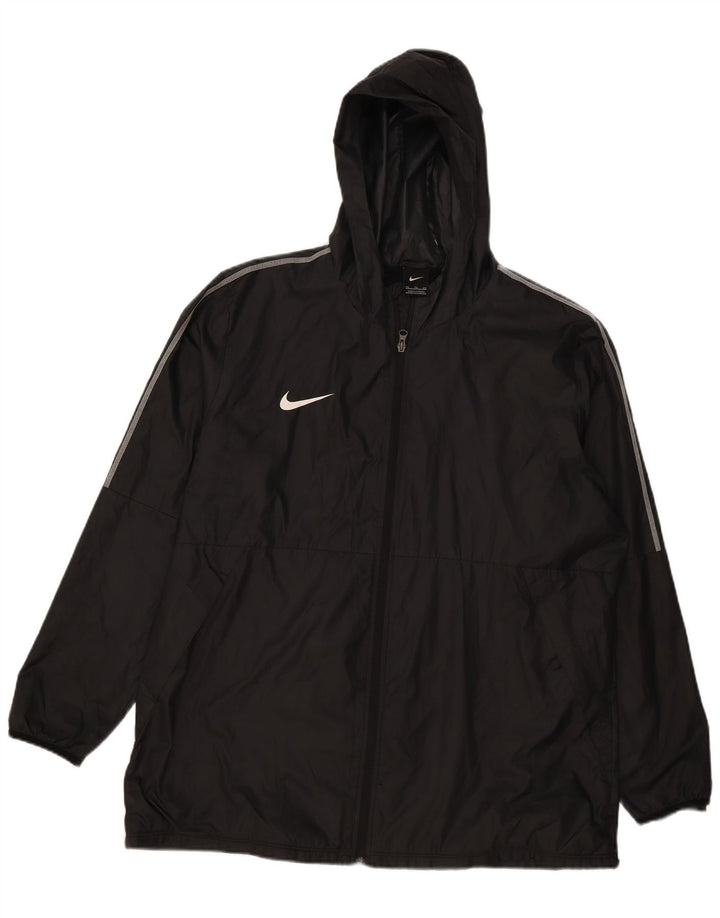 Jaqueta de chuva masculina Nike com capuz UK 44 2XL poliéster preto