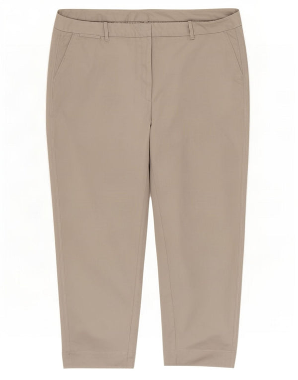 Calças cortadas cônicas femininas Marks & Spencer UK 20 2XL W40 L26 cinza