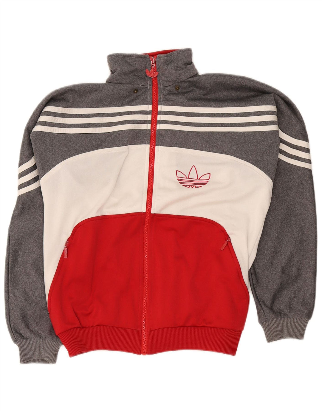 Jaqueta Adidas Meninos Treino Top 13-14 Anos Cinza Colorblock Poliéster