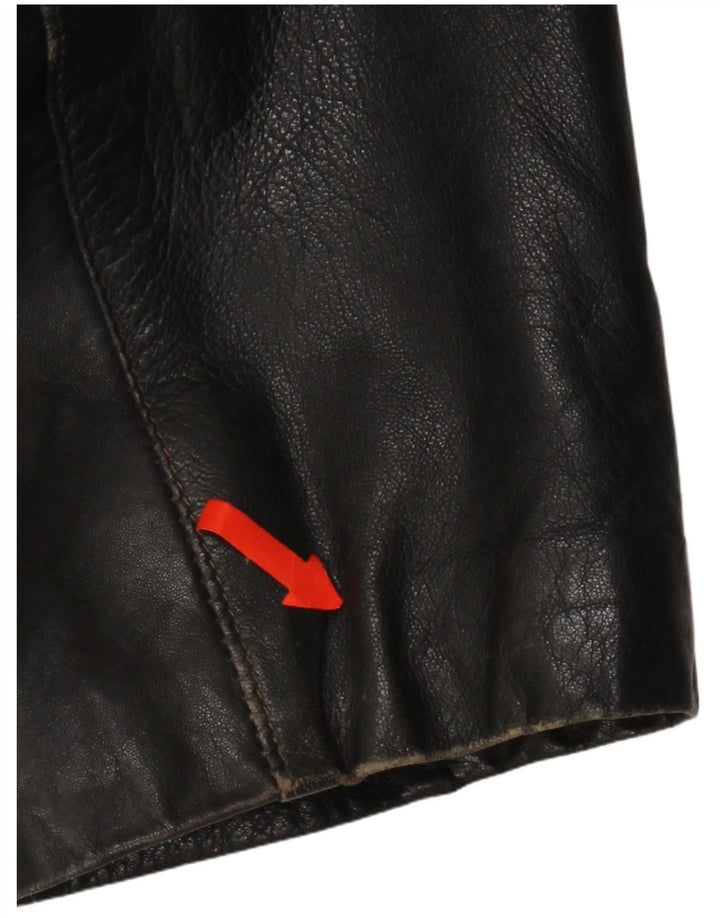 Jaqueta de couro feminina vintage Reino Unido 16 grande couro preto