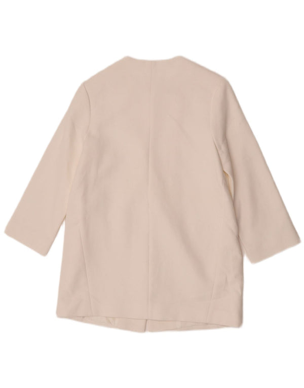 Jaqueta blazer Zara Girls com 2 botões 9-10 anos algodão branco