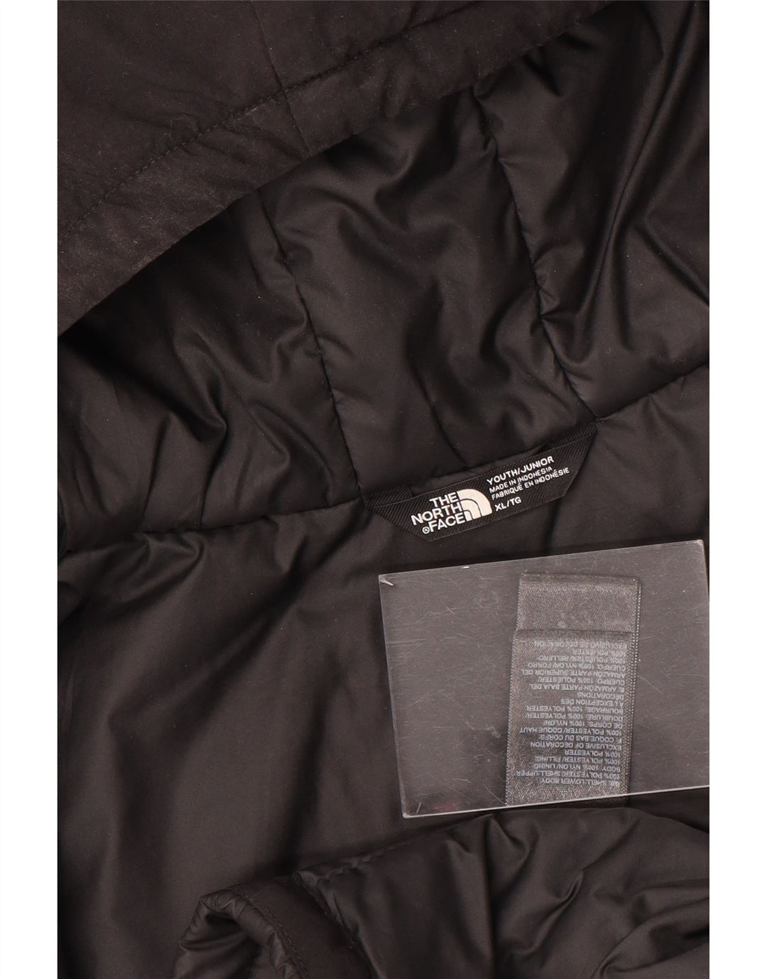 Colete acolchoado com capuz para meninos THE NORTH FACE 14-15 anos XL preto poliéster