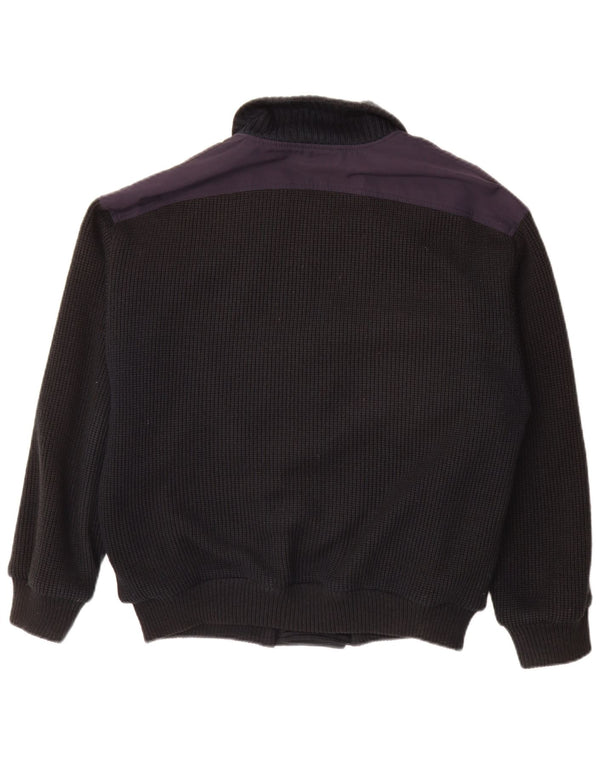 Suéter cardigã masculino vintage com peito duplo IT 48 azul marinho médio