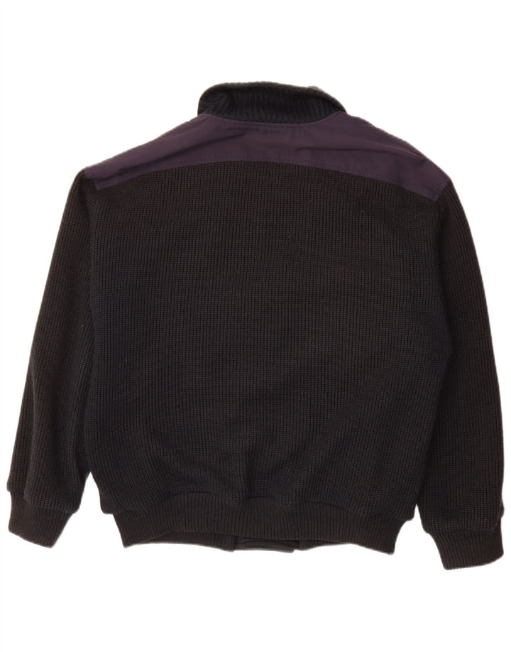 Suéter cardigã masculino vintage com peito duplo IT 48 azul marinho médio