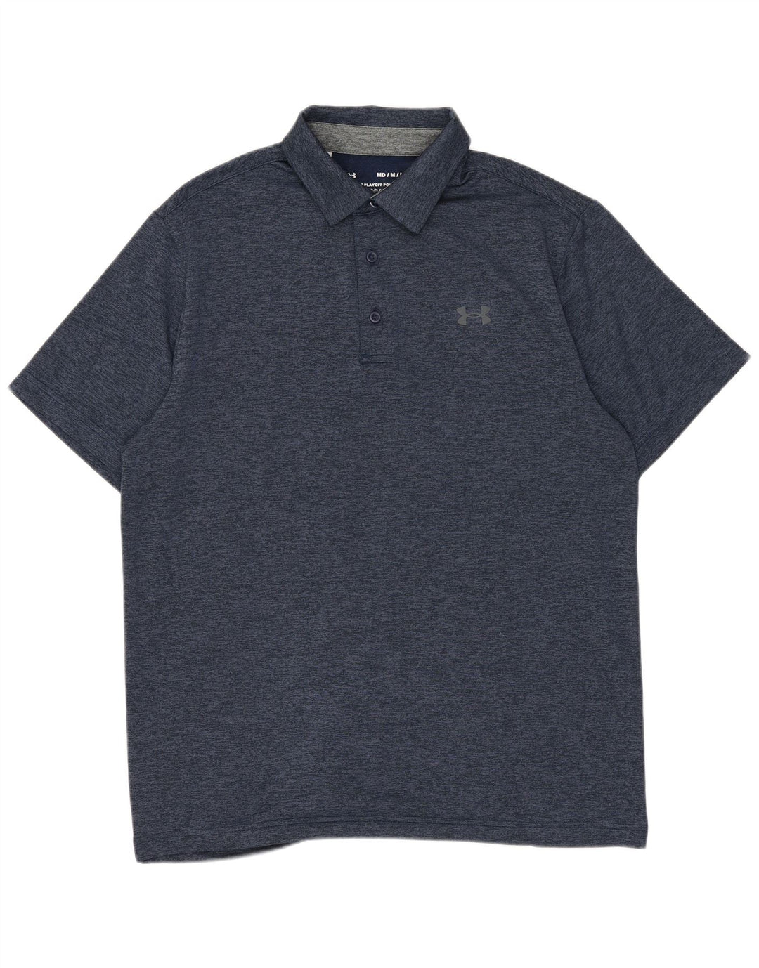 Camisa polo masculina Under Armour médio poliéster manchado azul marinho
