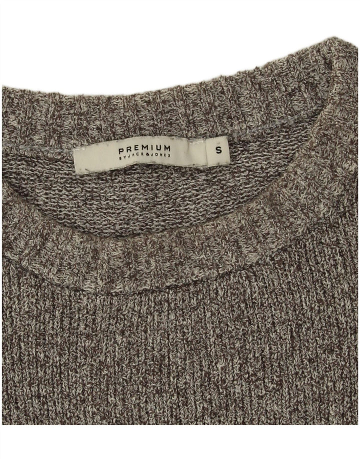 Suéter masculino Jack & Jones com gola redonda e algodão cinza pequeno
