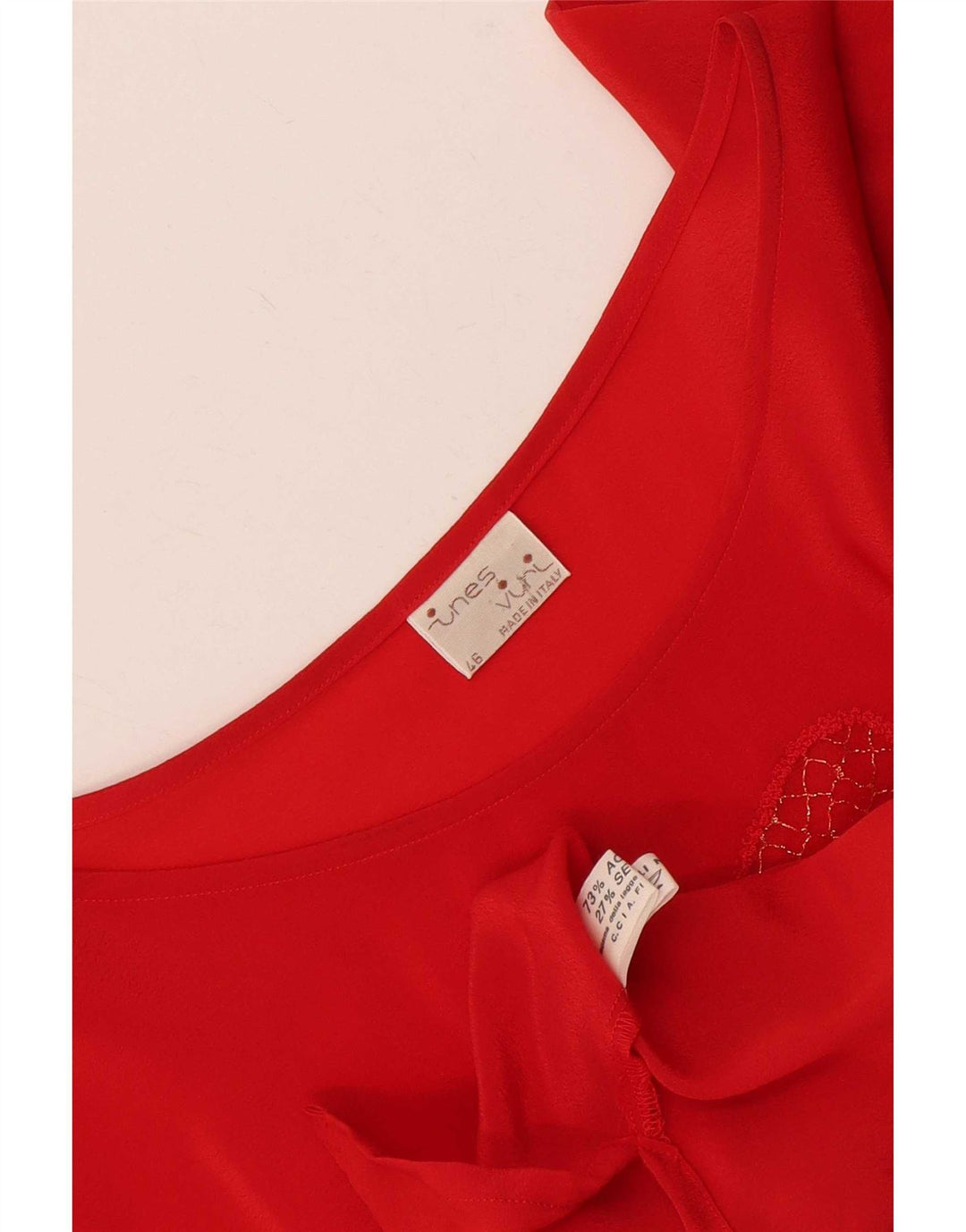 Blusa feminina Ines Top IT 46 grande acetato floral vermelho