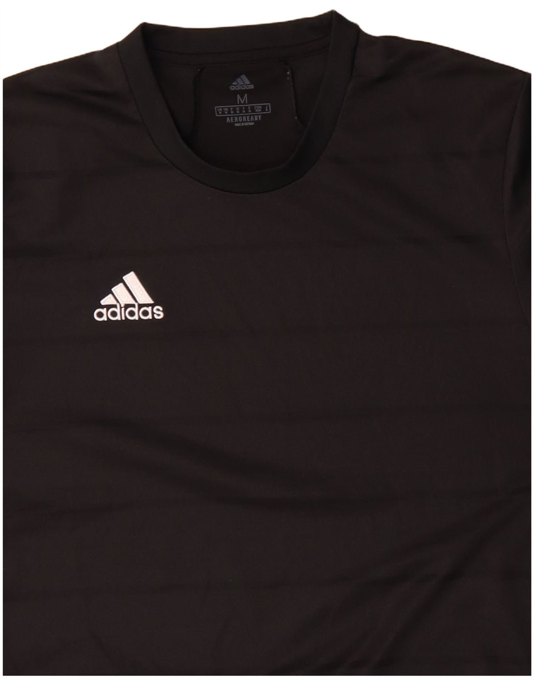 Adidas Mens Aeroready Camiseta Top Médio Preto Listrado Poliéster