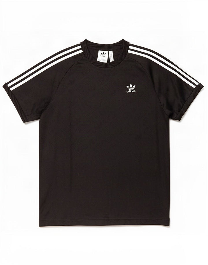 Adidas Mens Camiseta Top Médio Poliéster Preto