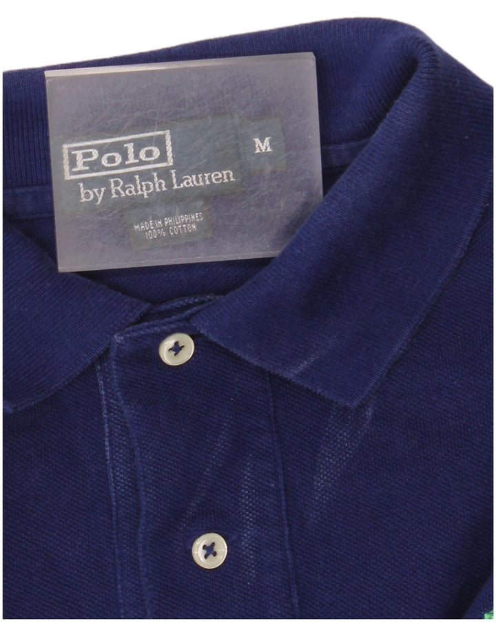 Camisa polo masculina Polo Ralph Lauren média azul marinho algodão