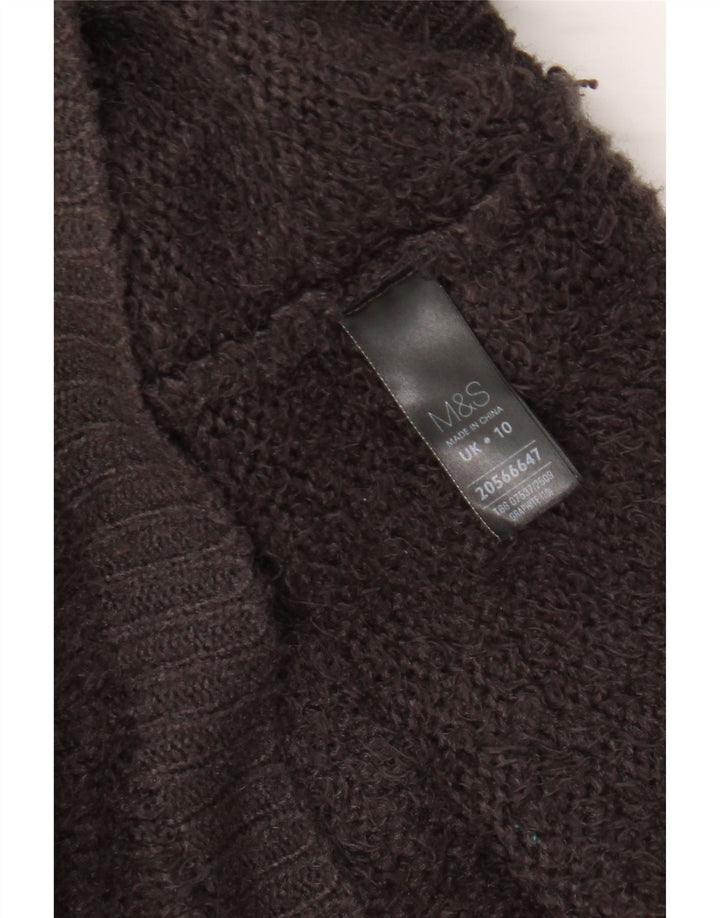 Suéter feminino Marks & Spencer grande com gola canoa Reino Unido 10 pequeno marrom