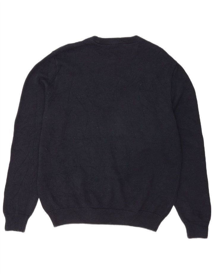 Suéter masculino Chaps com gola canoa XL azul marinho algodão