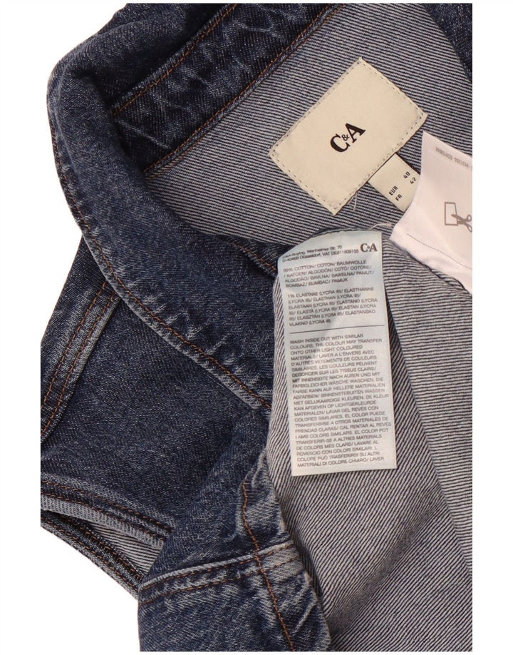 C&A Vestido jeans feminino sem mangas EU 40 algodão azul médio