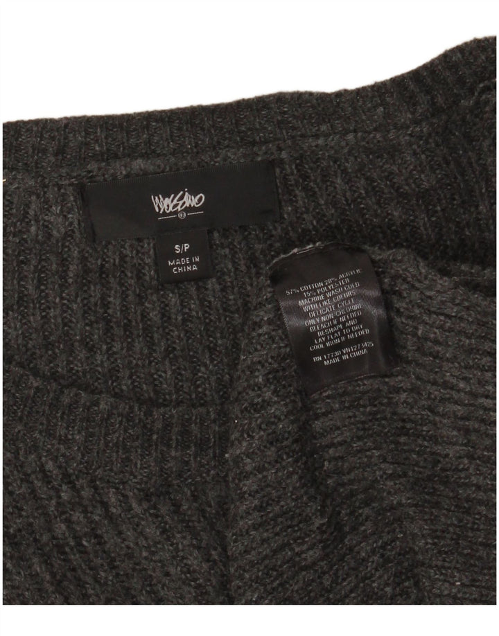 Mossimo suéter feminino grande com gola canoa Reino Unido 10 algodão cinza pequeno