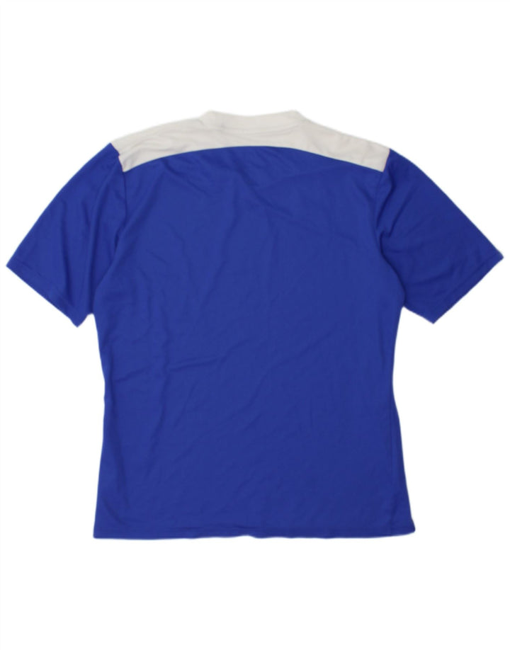 Adidas Mens Climalite Camiseta Top Médio Azul Colourblock Poliéster