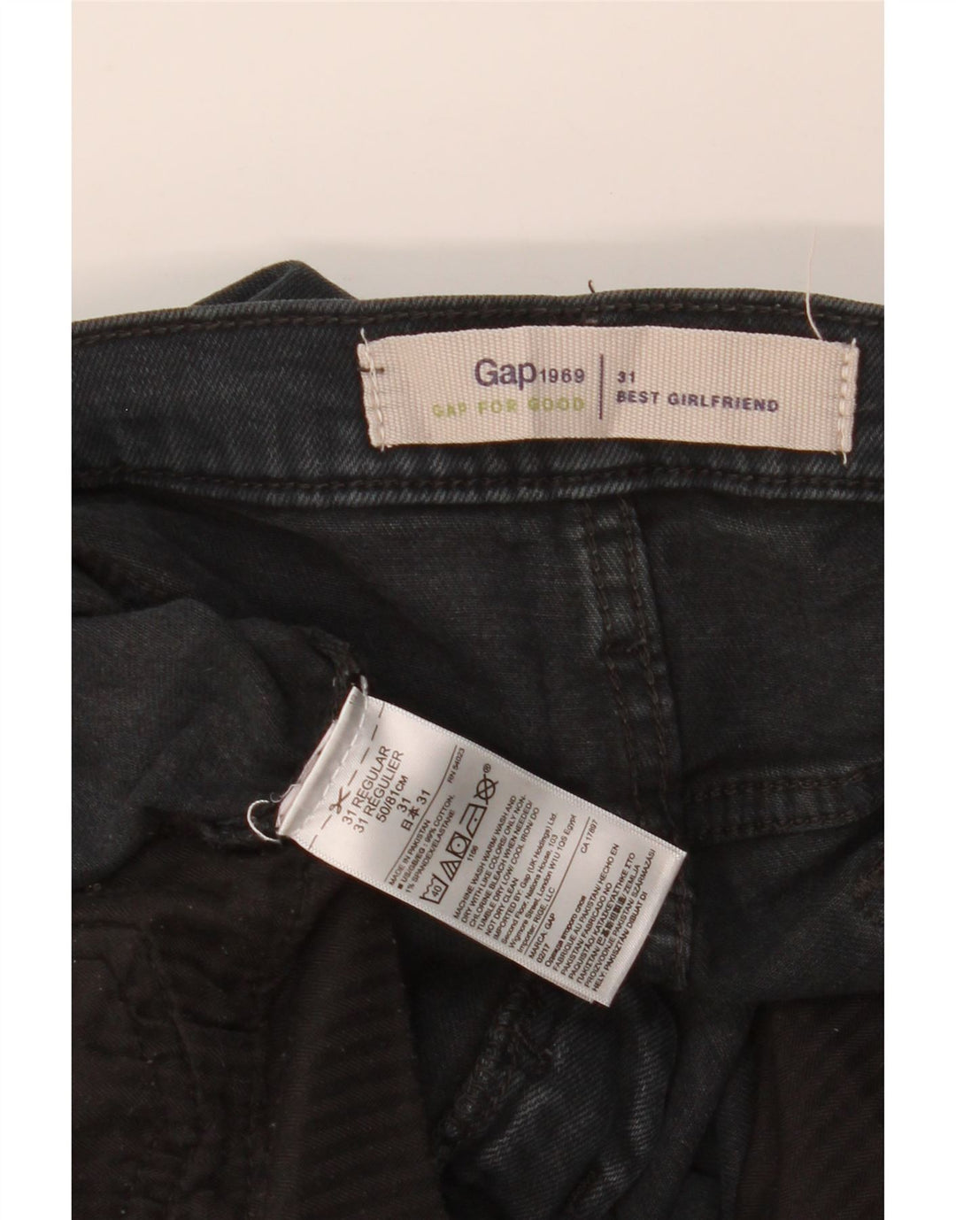 Jeans feminino GAP Girlfriend Slim W31 L27 algodão preto