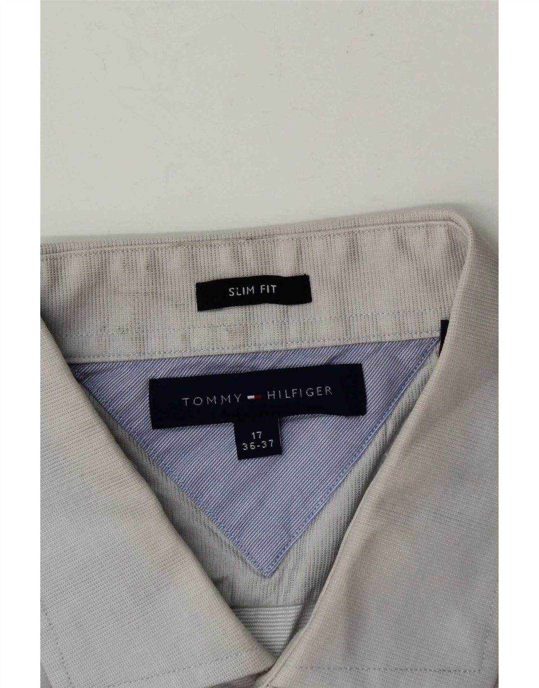 Camisa masculina Tommy Hilfiger Slim Fit tamanho 17 XL cinza