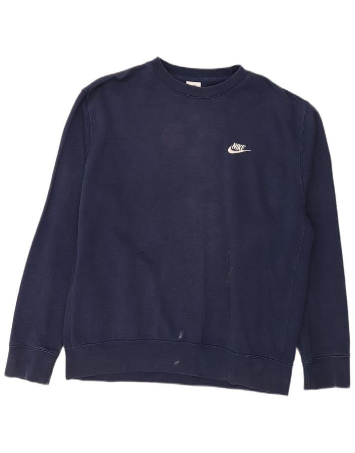 Moletom masculino Nike Jumper grande algodão azul marinho