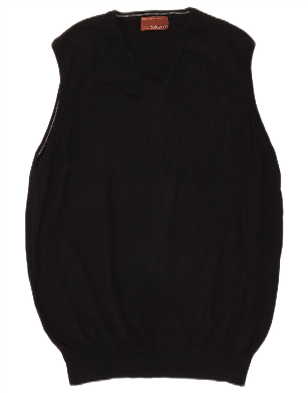 Regata masculina Marks & Spencer com colete médio de lã merino preta
