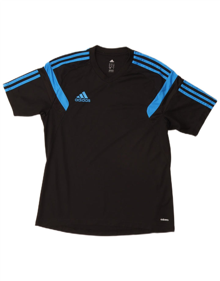 ADIDAS Mens Climacool T-Shirt Top Médio Preto Colourblock