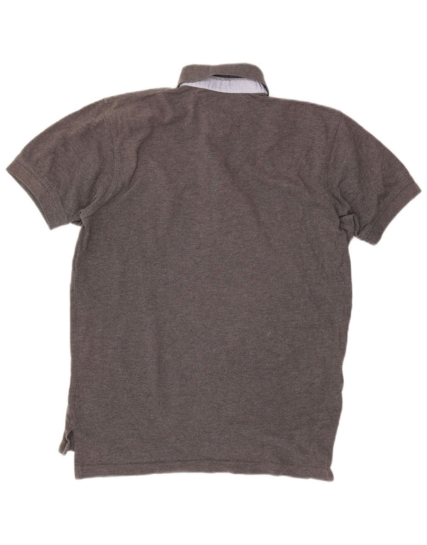 Camisa polo masculina Tommy Hilfiger pequena algodão cinza