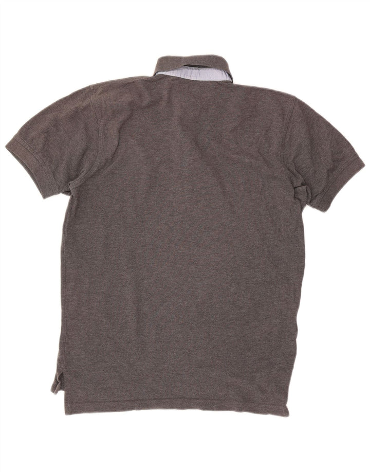 Camisa polo masculina Tommy Hilfiger pequena algodão cinza