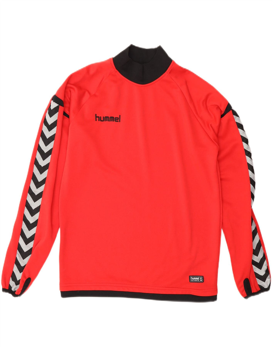 Hummel Boys Graphic Top manga comprida 14-15 anos grande bloco colorido vermelho