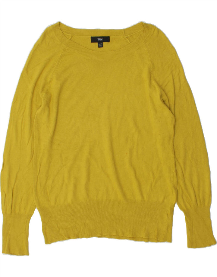 MOSSIMO Womens Boat Neck Jumper Sweater UK 20 2XL Yellow Nylon Vintage Mossimo and Second-Hand Mossimo from Messina Hembry 