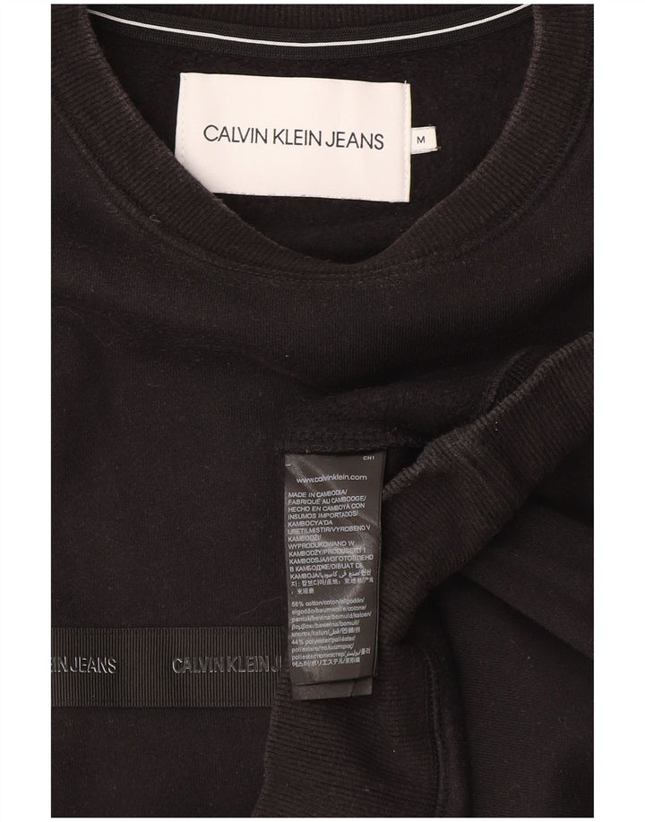 Calvin Klein moletom gráfico masculino jumper médio algodão preto