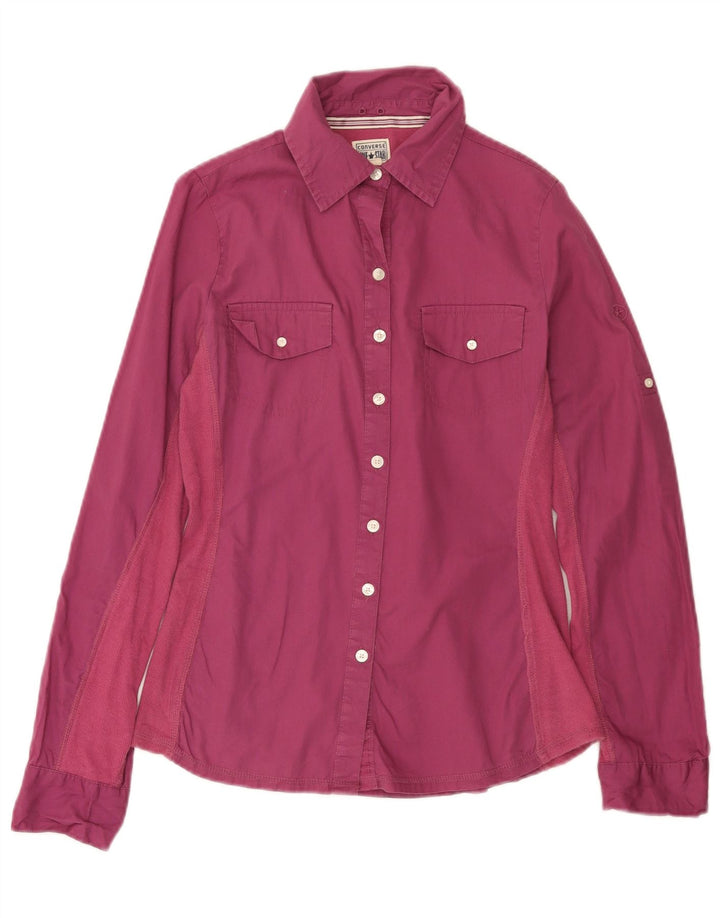 Camisa feminina CONVERSE One Star UK 10 algodão colorblock rosa pequeno