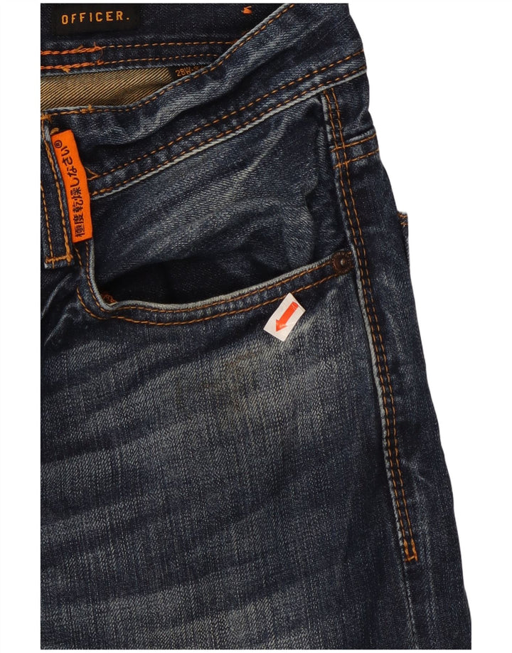 Shorts jeans oficial masculino SUPERDRY W28 pequeno algodão azul