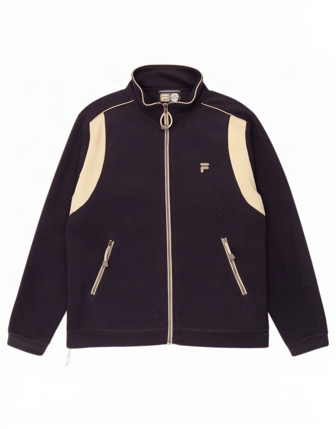 Jaqueta masculina Fila Fleece IT 52/54 grande bloco colorido azul marinho