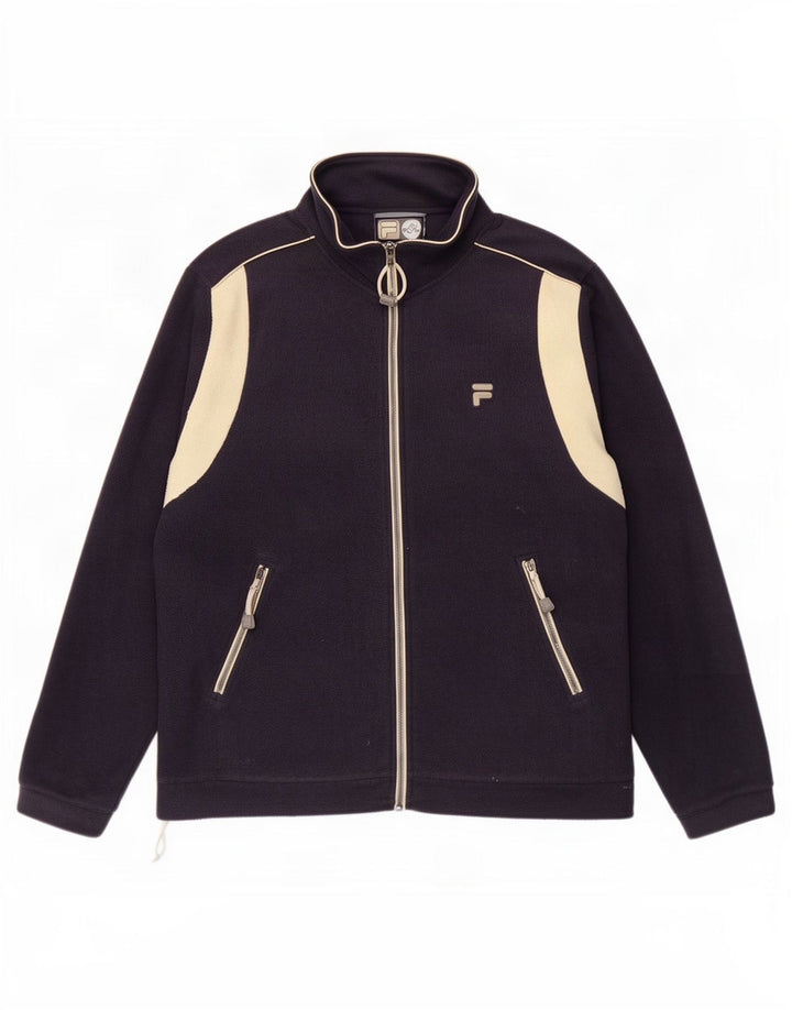 Jaqueta masculina Fila Fleece IT 52/54 grande bloco colorido azul marinho