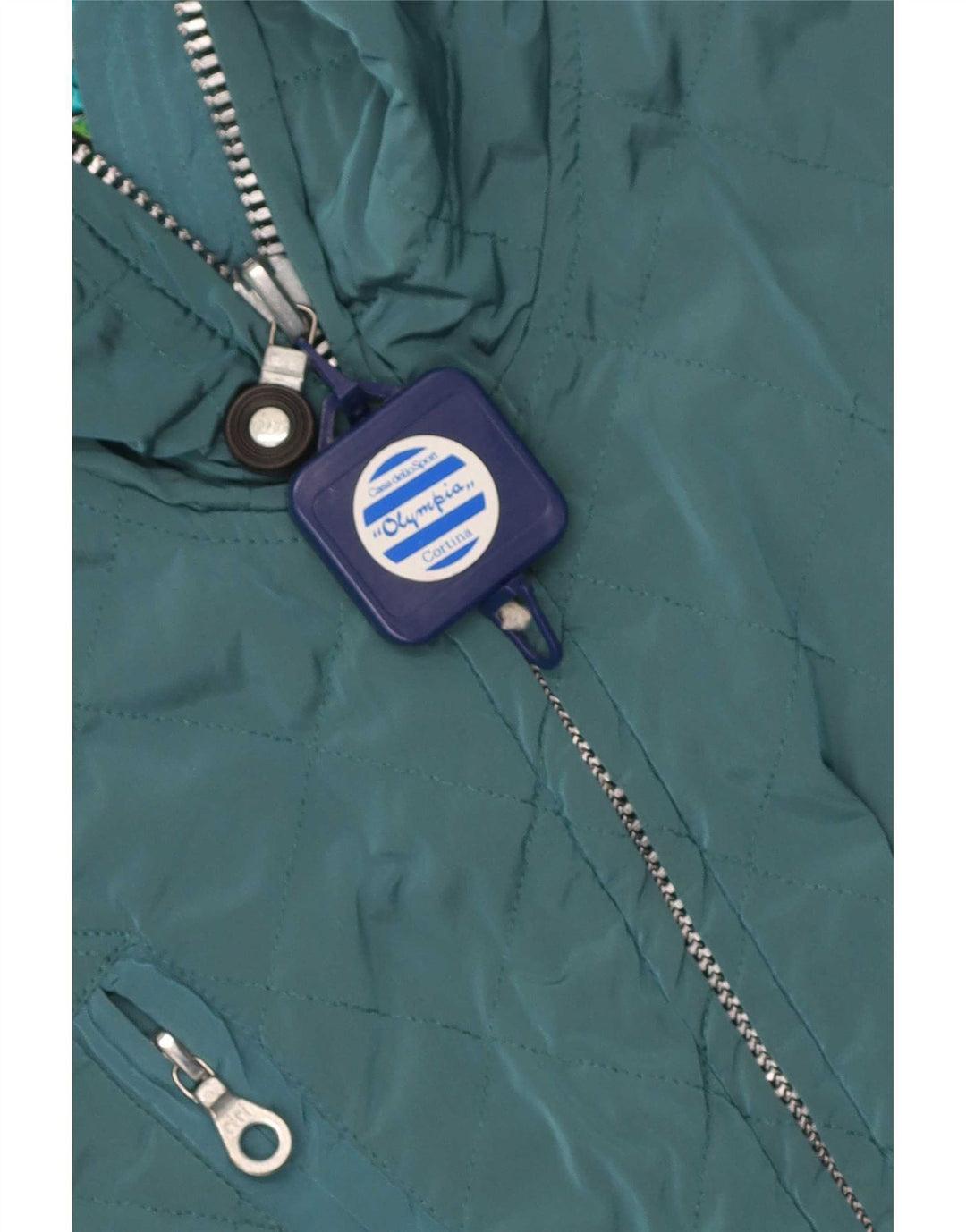 Macacão de esqui com capuz feminino cartão postal IT 42 nylon azul médio