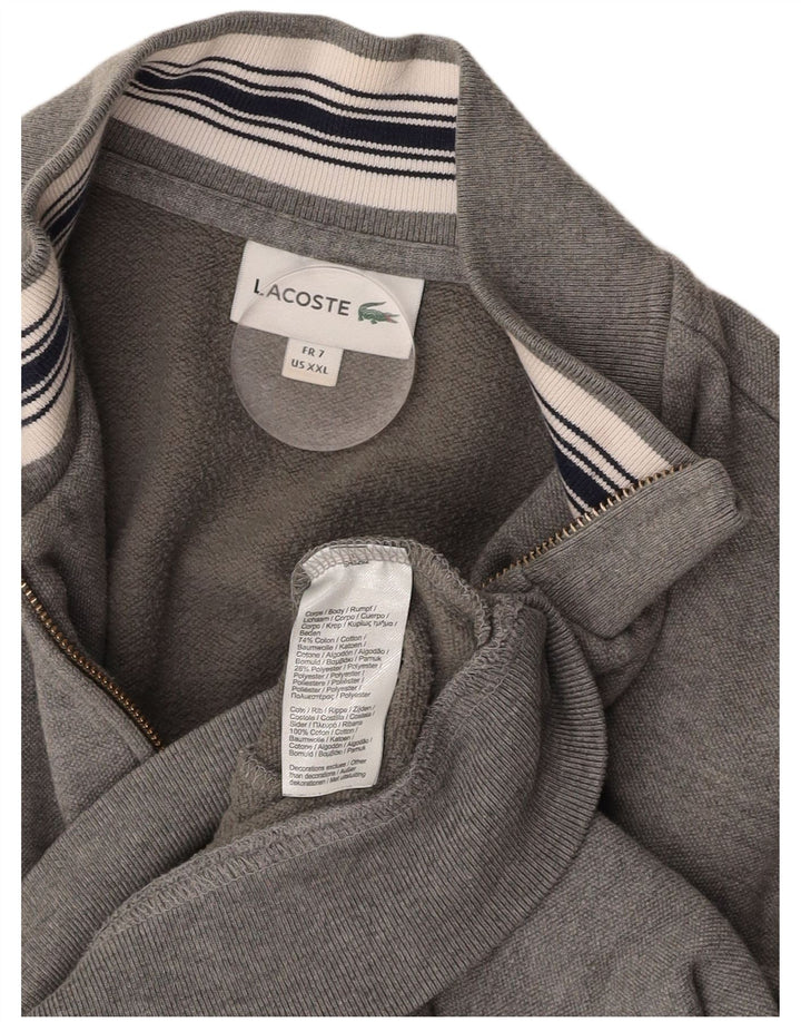 Jaqueta masculina LACOSTE tamanho 7 2XL algodão cinza