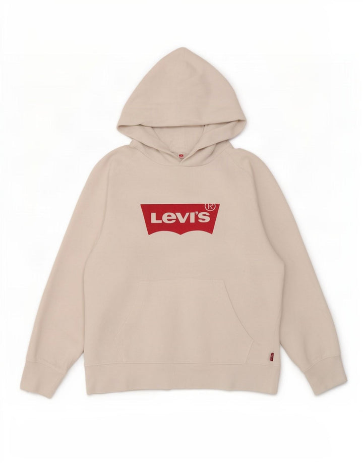 Suéter com capuz gráfico masculino Levi's grande algodão branco