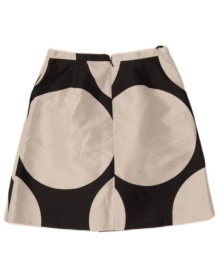 Coast Womens Saia A-Line UK 12 Médio W30 Preto Geométrico