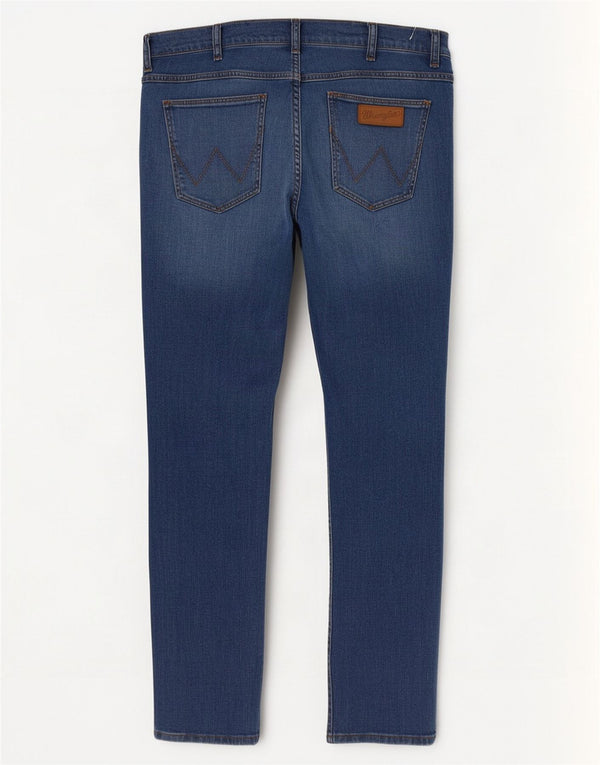 Wrangler Mens Larston Slim Jeans W36 L32 Azul Algodão