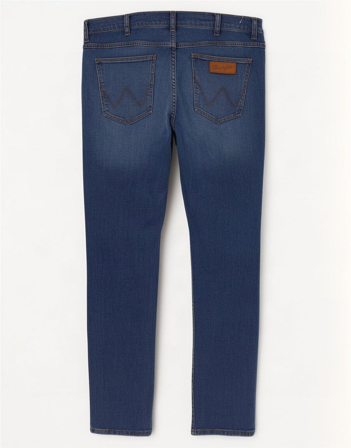 Wrangler Mens Larston Slim Jeans W36 L32 Azul Algodão