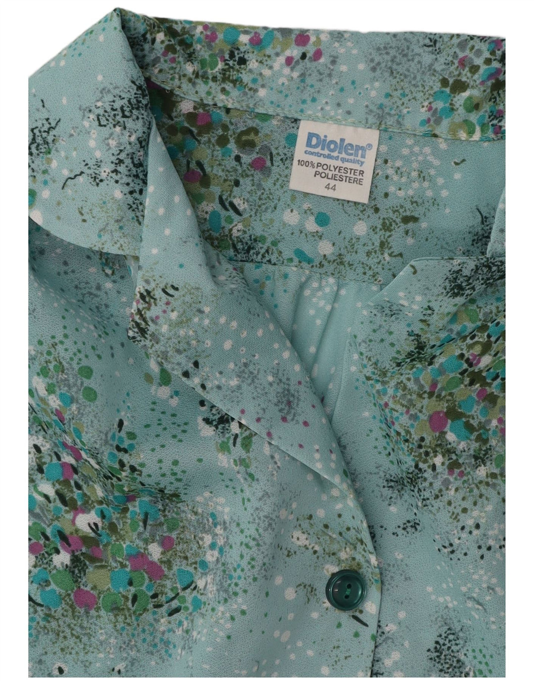 Vestido feminino DIOLEN sem mangas em linha A IT 44 poliéster floral azul médio