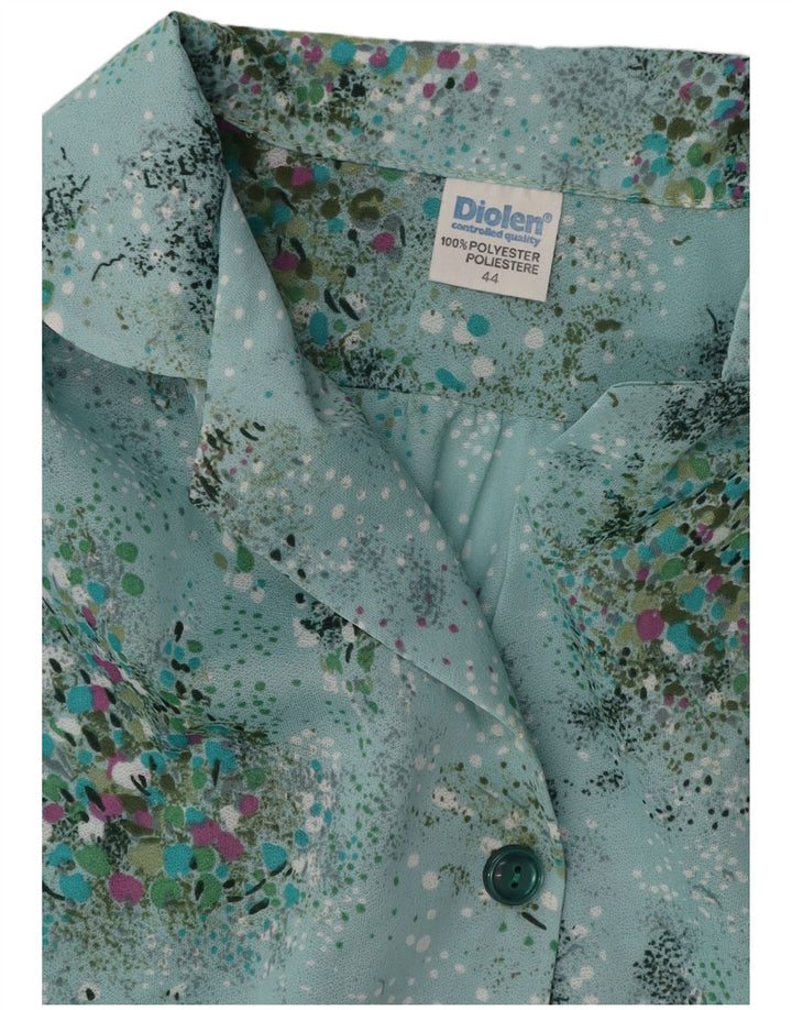 Vestido feminino DIOLEN sem mangas em linha A IT 44 poliéster floral azul médio